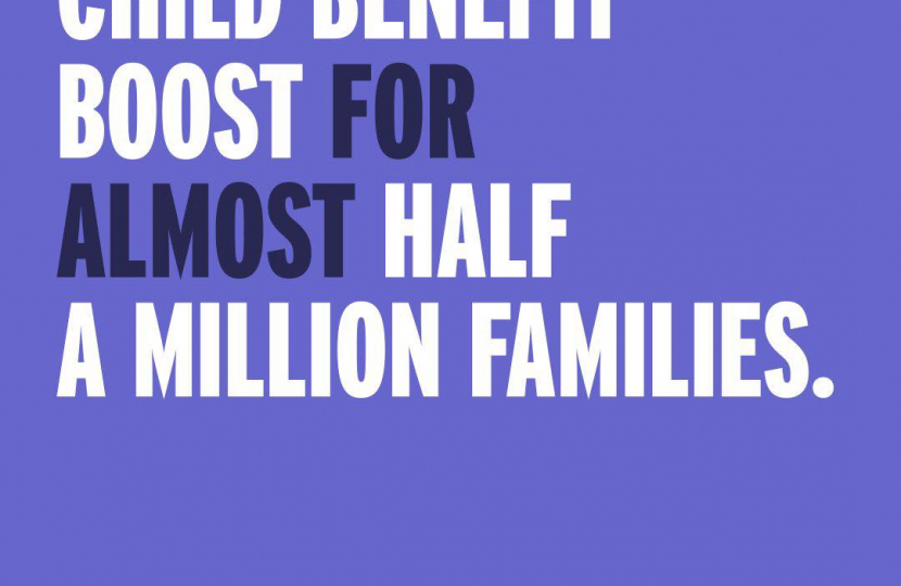 Child benefit boost for almost half a million families