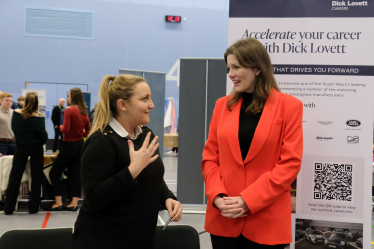 Michelle at her careers fair 